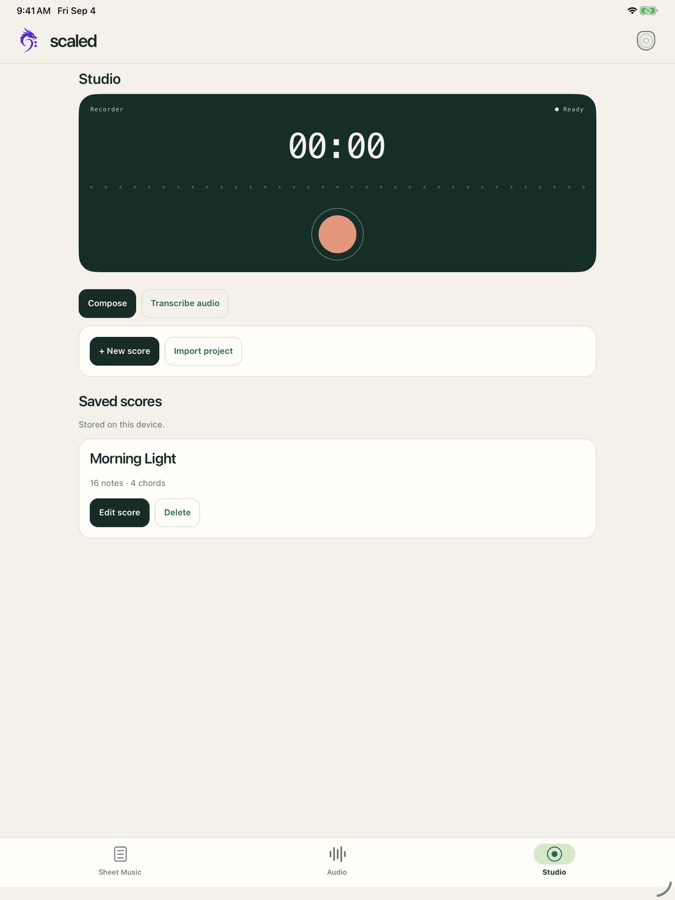 Scaled score creation studio
